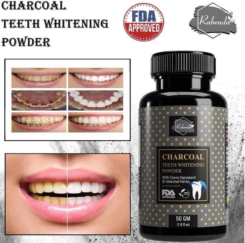 Rabenda Charcoal For Powder Gutka Stain and Yellow Teeth Removal Powder