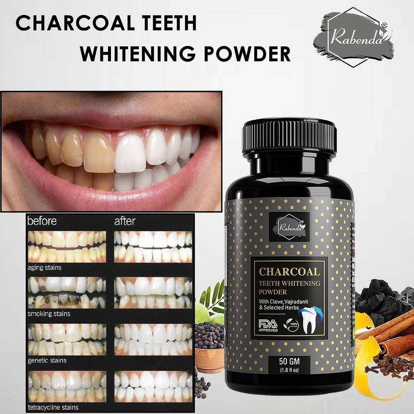 Rabenda Teeth Whitening Charcoal Powder Gutka Stain & Yellow Teeth