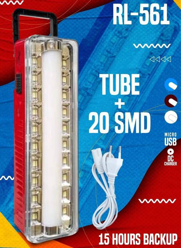 Rechargeable LED +Tube Light Emergency Light With Long Backup Torch