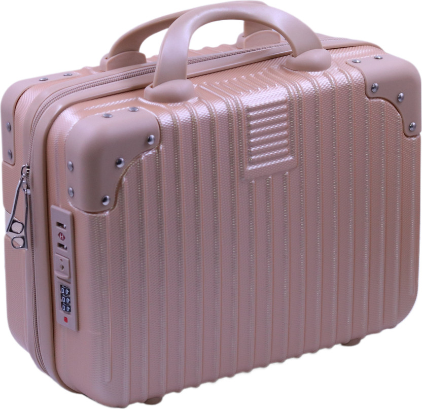 Bridal GlamEase Portable Makeup Mini Suit Case Travel Organizer(Brown)