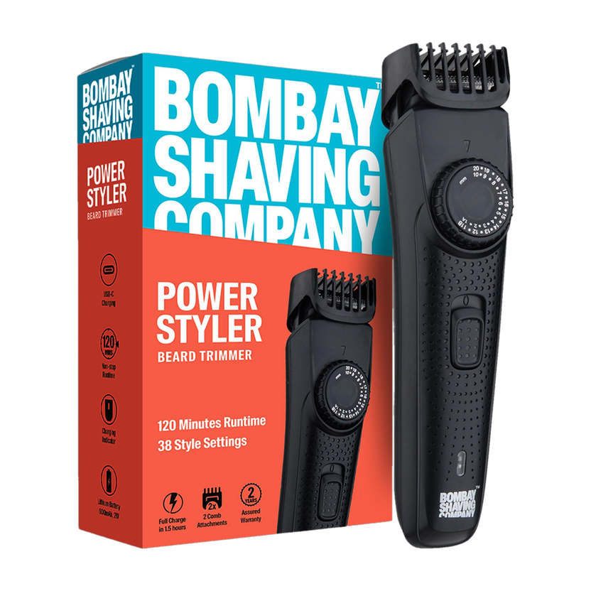 BOMBAY SHAVING COMPANY Flash Charging Men Beard Trimmer 120 min  Runtime 38 Length Settings(Black)