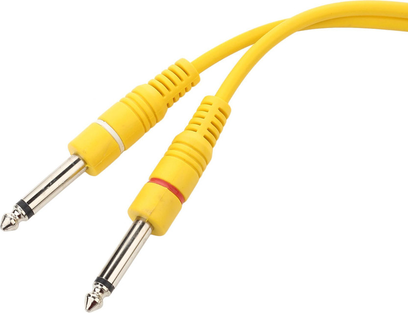 EKAAZ  TV-out Cable Stereo 3.5 MM to Dual 6.5 MM TRS Mono Aux Cable(Yellow, For Home Theater, 1.5 m)