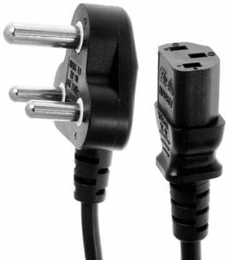 Shyama  TV-out Cable Power Cord 1.5M Power Cable, Plug IEC Computer Mains Power Cable Cord(Desktop 3 Pin Power Cable For PC, Power Cable For Monitor SMPS Black, For Computer, 1.5 m)