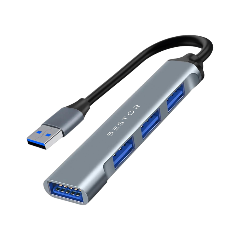 Bestor Multiport Adapter for MacBook Pro Air M1 4-in-1 4Port USB Hub(GREY USB)