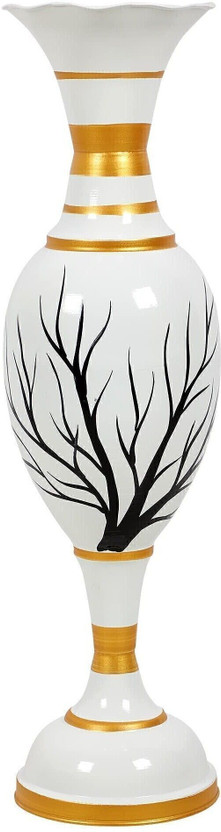 Anabia Flower Vase for Home Decor - Decorative Flower Pot for Living Room & Office Cast Iron Vase(24 inch, White)