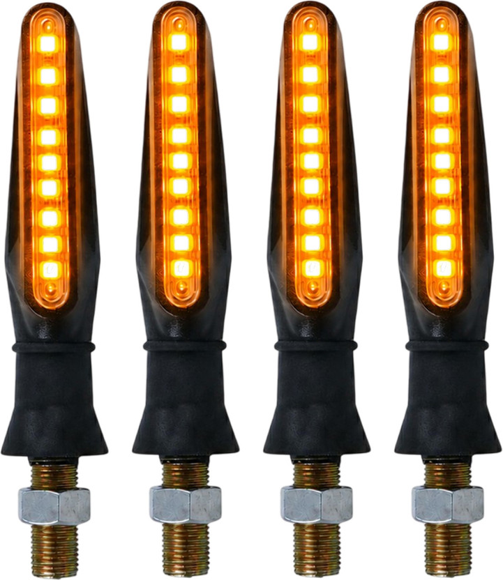 aksmit 9 Led High Bright Original Waterproof SMD Style Indicators Indicator Light Motorbike LED for Yamaha, Hero, Honda, Bajaj, KTM, Royal Enfield (12 V, 5 W)(1 Series, 2 Series, 3 Series, 4 Series, 5 Series, 6 Series, Splendor, Universal For Bike, Pack of 4)