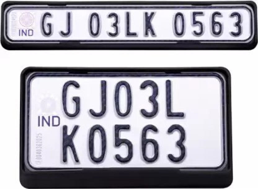 MOTO XSPEED Metal Bike Number Plate Frame(Standard Size for All Bikes) - Set of Two Bike Number Plate(Plastic 26 cm  x  2 cm)