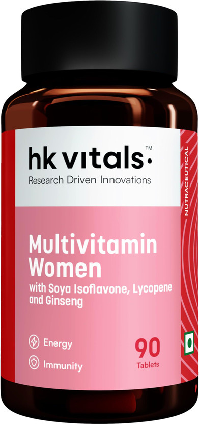 hk vitals Multivitamin For Women | With Zinc, Vitamin C,D, Multiminerals & Ginseng Extract(90 Tablets)