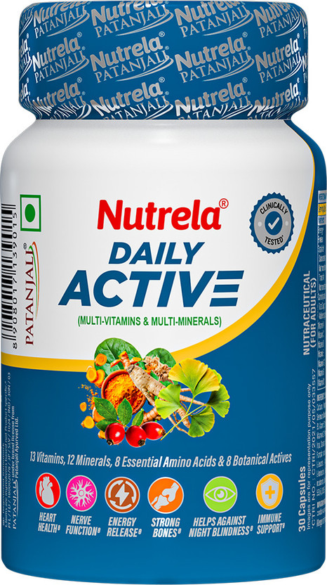 NUTRELA Daily Multivitamin Veg Capsules for Men & Women | Energy & Wellness(30 Capsules)