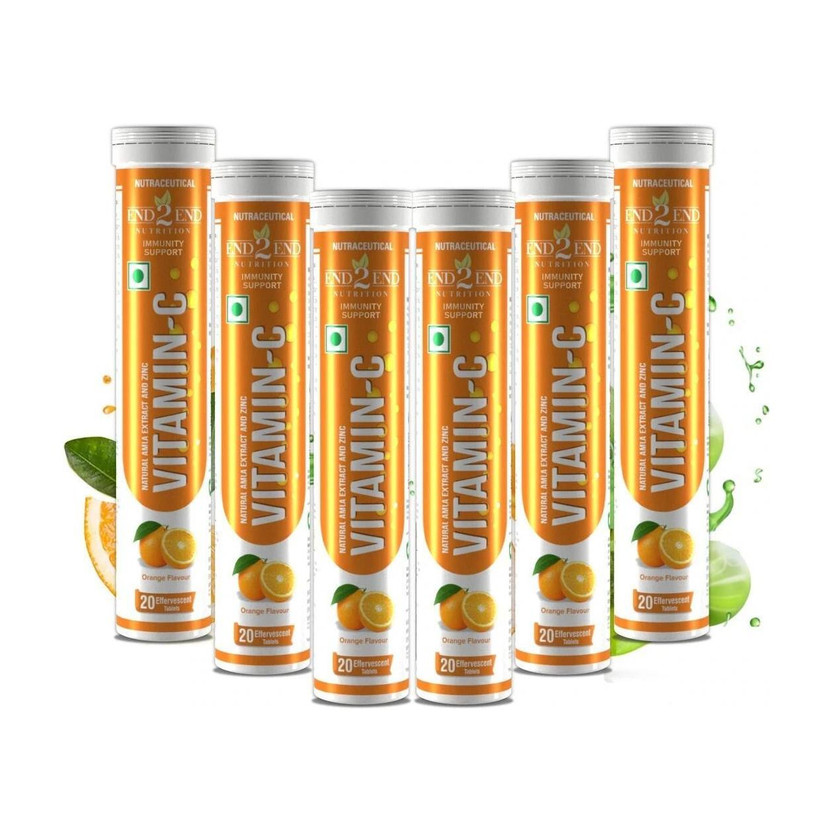 End2End Nutrition Natural Amla Vitamin C for Immunity Boost, Antioxidant Support & Skin Health(6 x 20 Tablets)