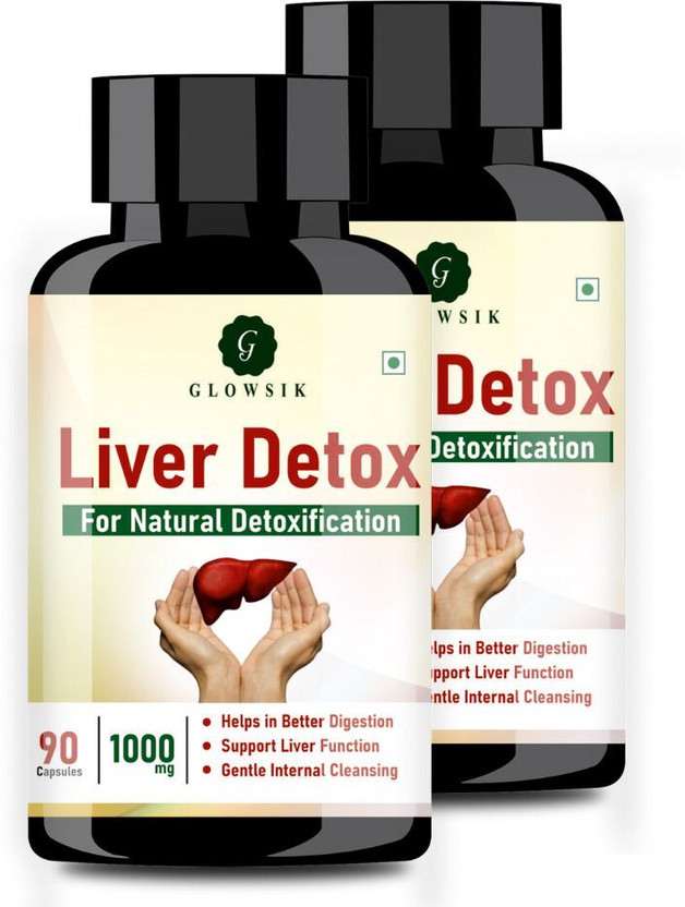 G GLOWSIK Liver Detox With Milk Thistle For Support & Detox Liver - 90 Capsules(2 x 500 mg)