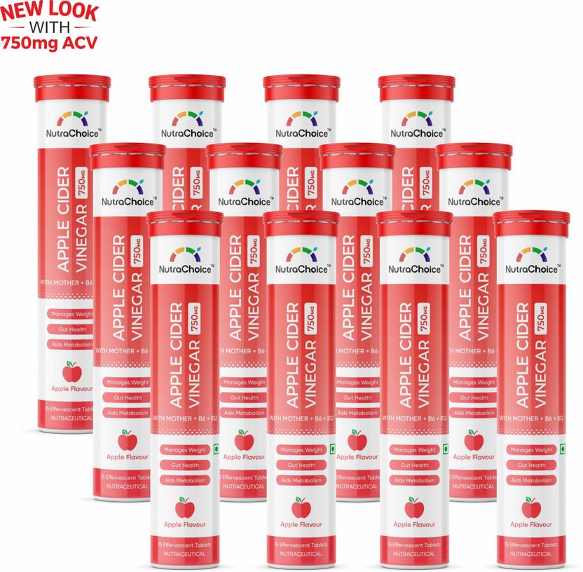 NutraChoice Apple Cider Vinegar for Weight Loss with Mother(12 x 15 Tablets)