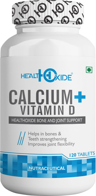 HEALTHOXIDE Calcium 625 mg + Vitamin D3 400 IU for Bone Health provides Calcium(120 Tablets)