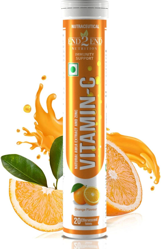 End2End End2End Nutrition Natural Amla Vitamin C 1000mg Zinc 10 mg Effervescent(20 Tablets) - Flipkart Deal