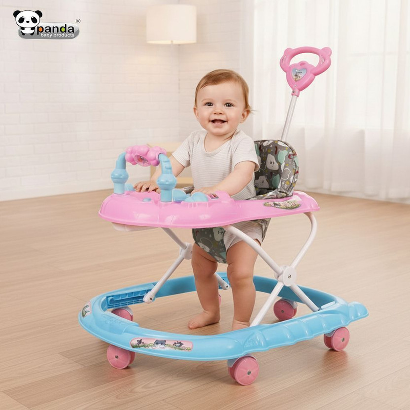 PANDA BABY PRODUCTS Musical Activity Walker With Parent Rod(Pink)