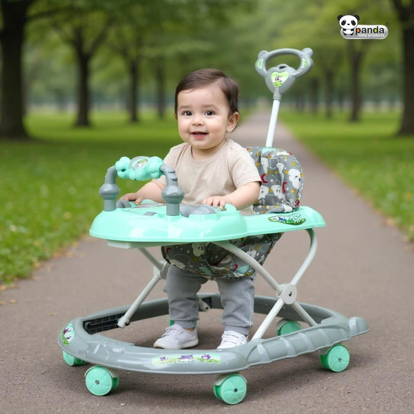 PANDA BABY PRODUCTS Musical Activity Walker With Parent Rod(Grey)