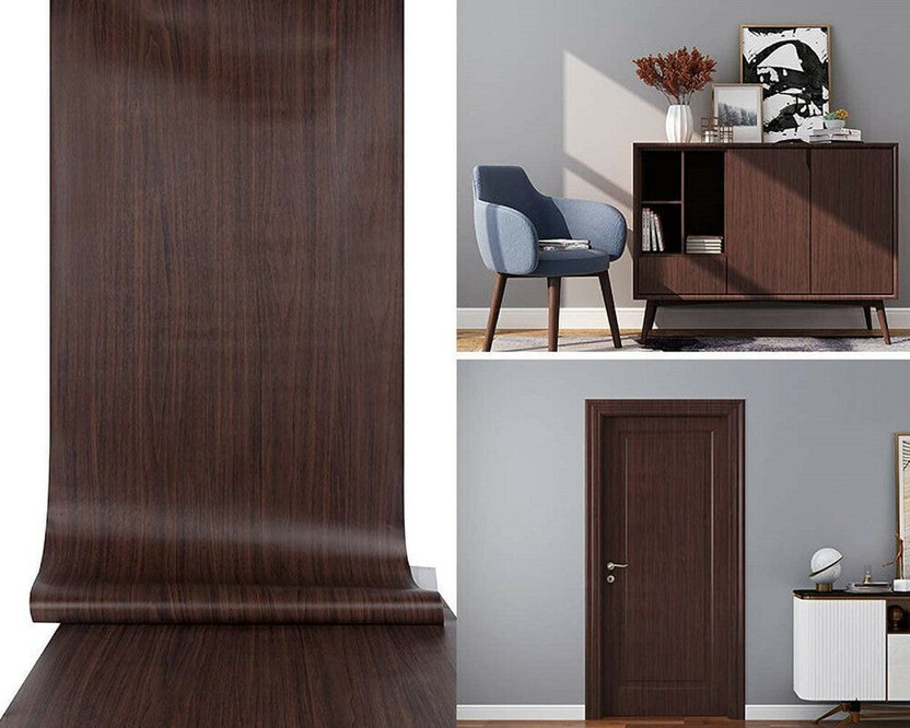 zontic 1000 cm 48 Sq. Feet DIY Wallpaper with Wooden Style for Home Decor (Brown) Self Adhesive Sticker(Pack of 1)