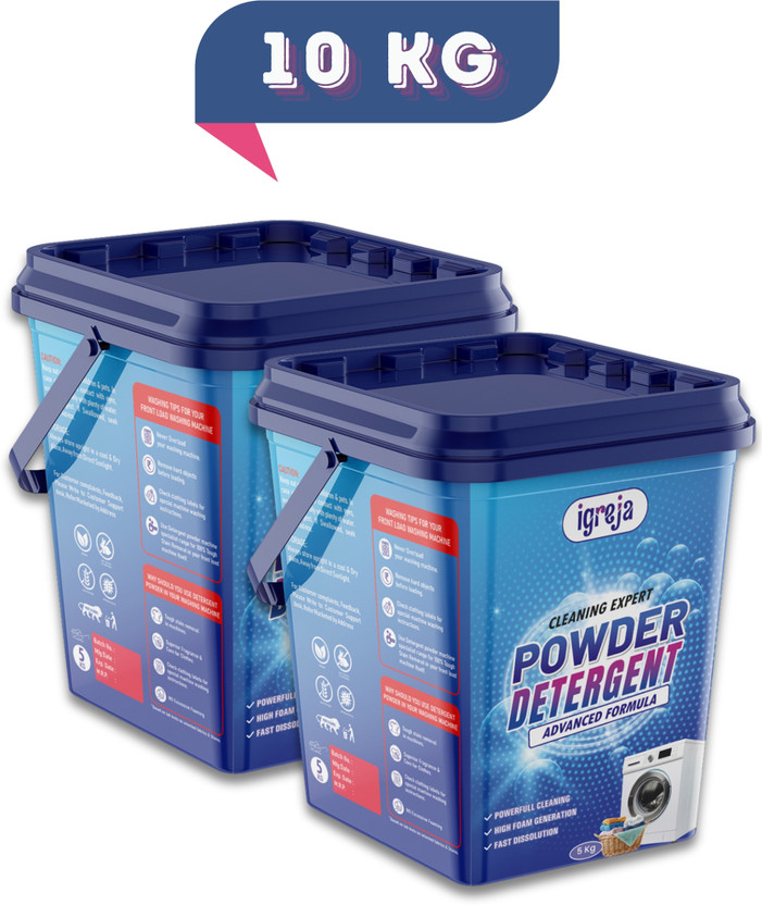IGREJA Bright Like New Front/Top Load Cleaning Expert Blue Detergent Powder 5 kg Detergent Powder (Fresh)(10 kg)