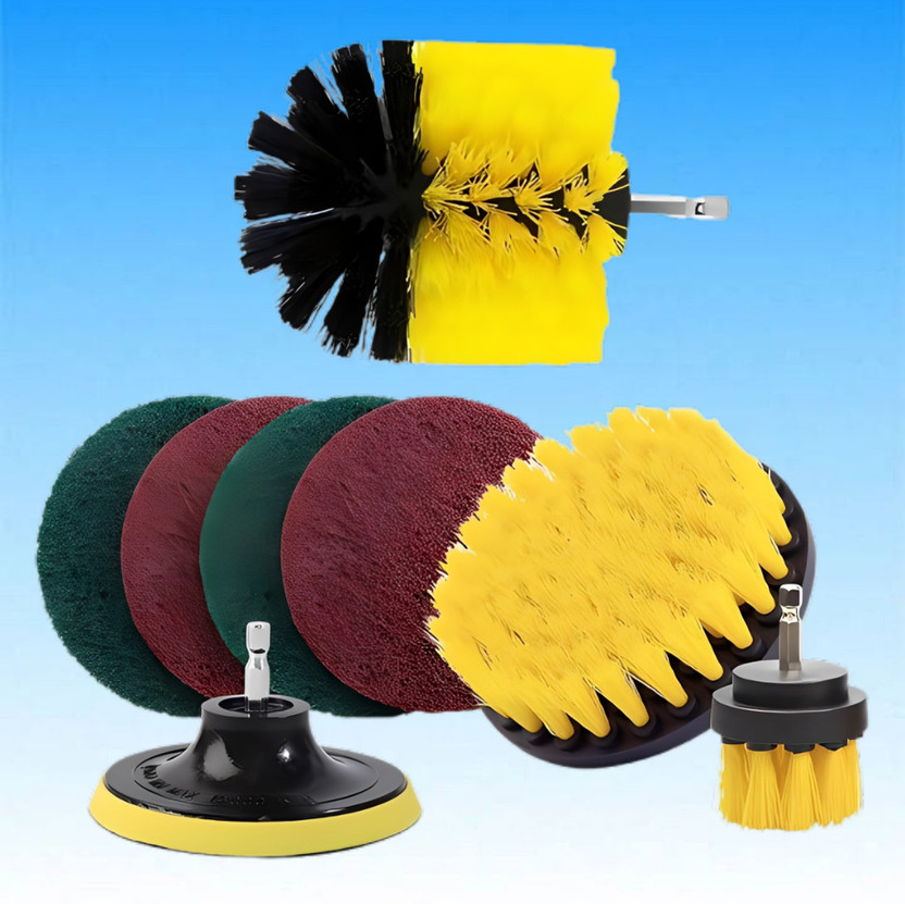 Qenluxa Drill Cleaning Brush Set with Pads Cordless Cleaning Brush(Pack of 8)