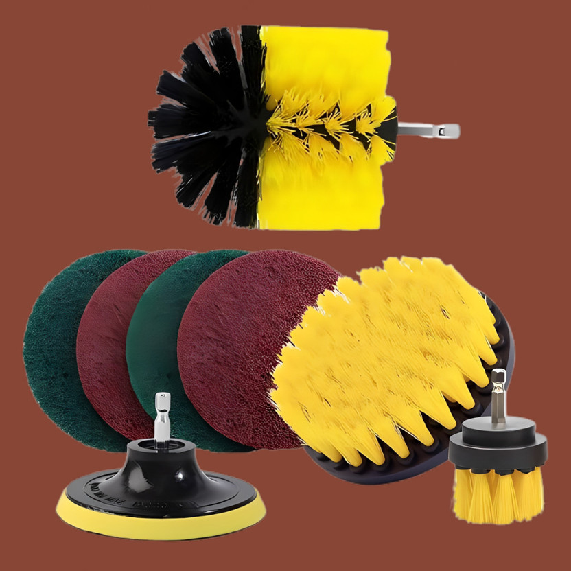 Qenluxa High Speed Drill Cleaning Brush Kit Cordless Cleaning Brush(Pack of 8)