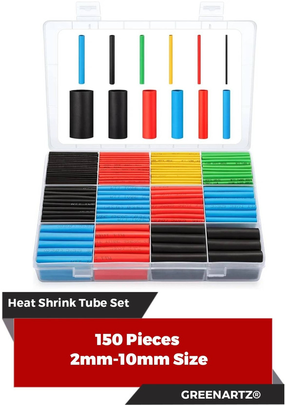 GREENARTZ 150pc multicolour 2-10mm 4.5cm each Heat Shrink Cable Sleeve(0 mm)