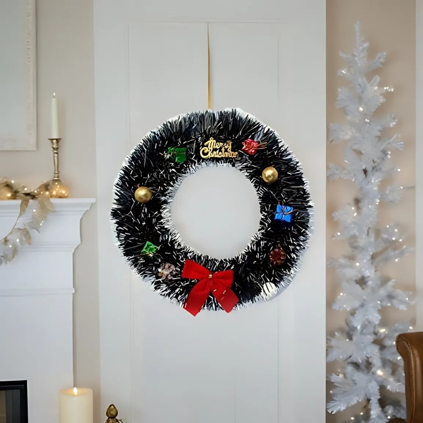 CraftVatika CraftVatika Large Christmas Wreath Pendant Garland Wall Decor Hanging for Front Door Seasonal Décor for Christmas - Christmas Ornaments Tree Decoration Wreath Pack of 13 - Flipkart Deal