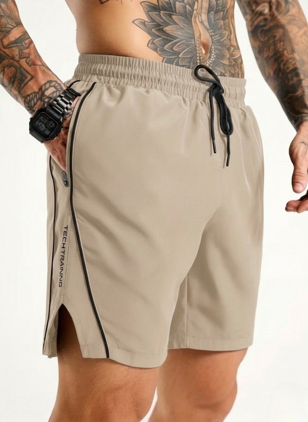 coastal clothier Striped Men Beige Gym Shorts