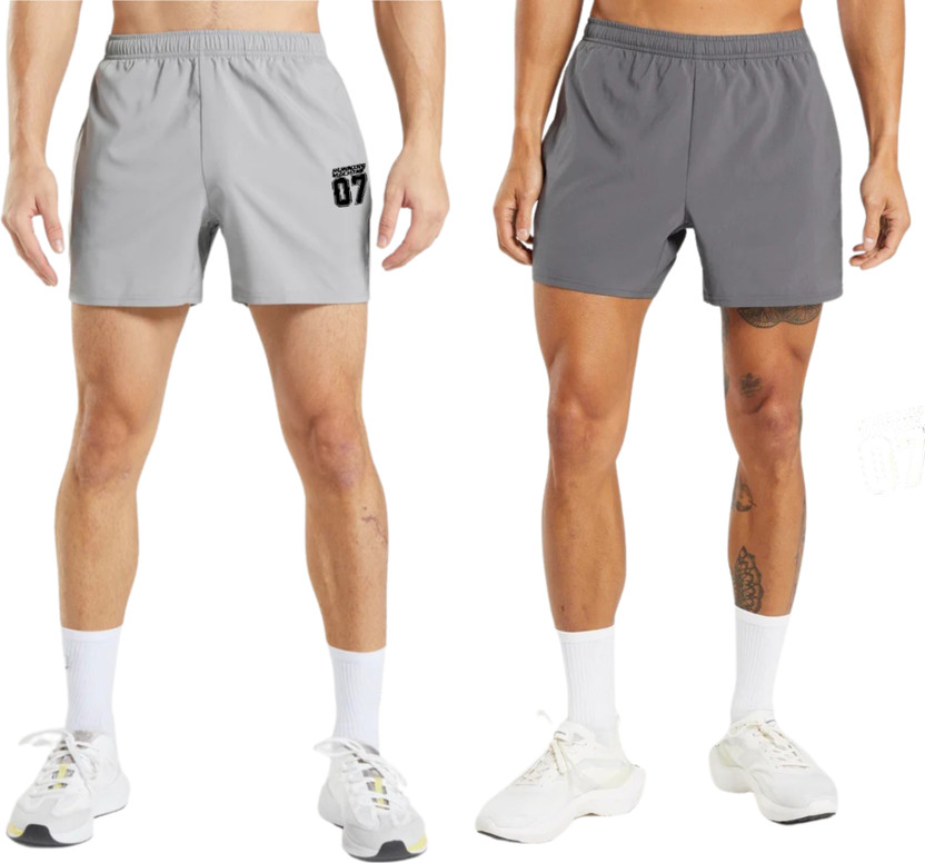 RUNNING RUNNING MACHINE Solid Men Dark Blue, Grey Sports Shorts - Flipkart Deal
