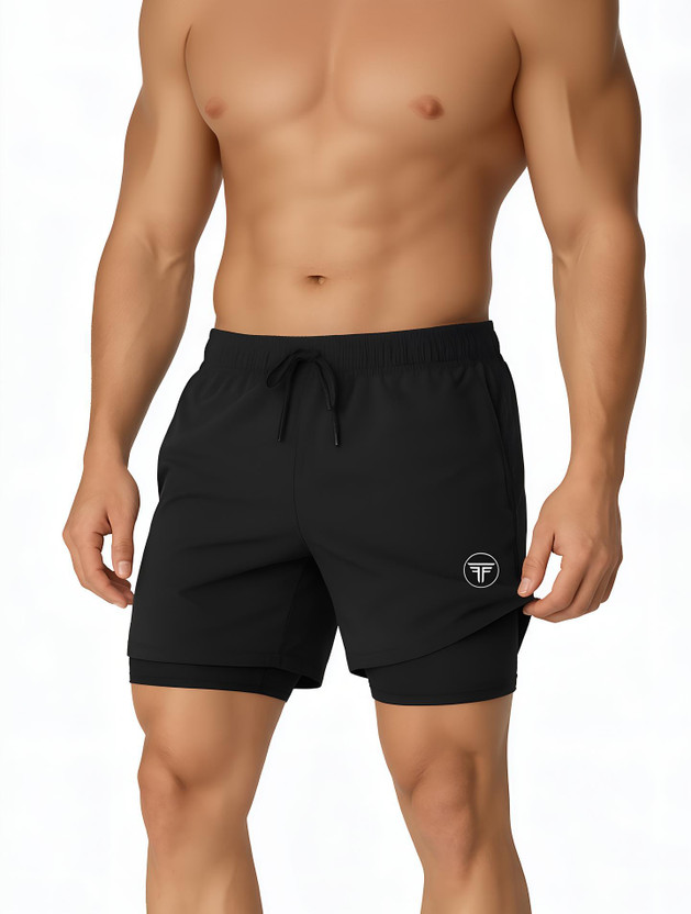 FANEX FITNESS Solid Men Maroon Gym Shorts