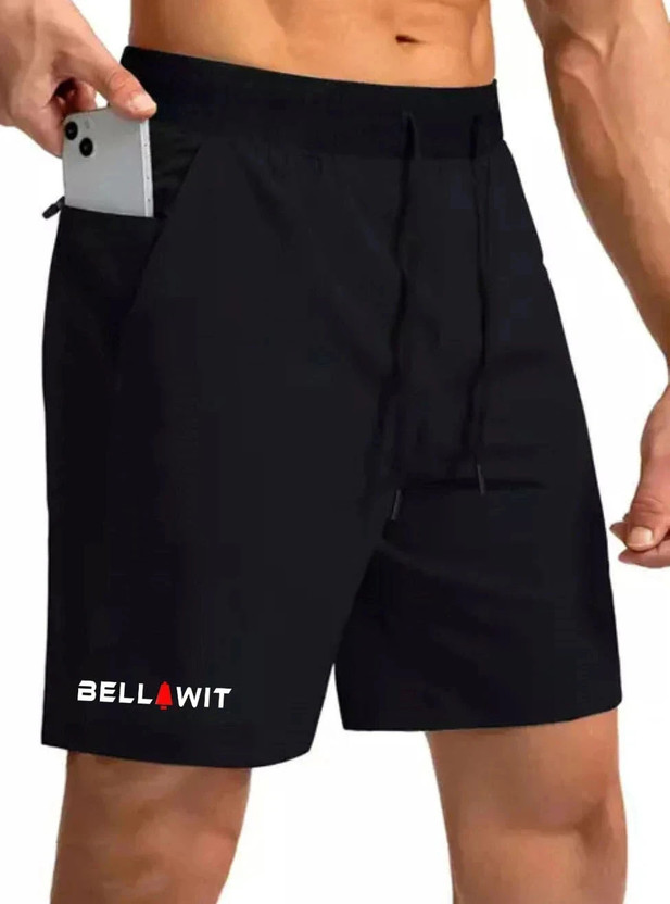 Bellwit Solid Men Black Casual Shorts