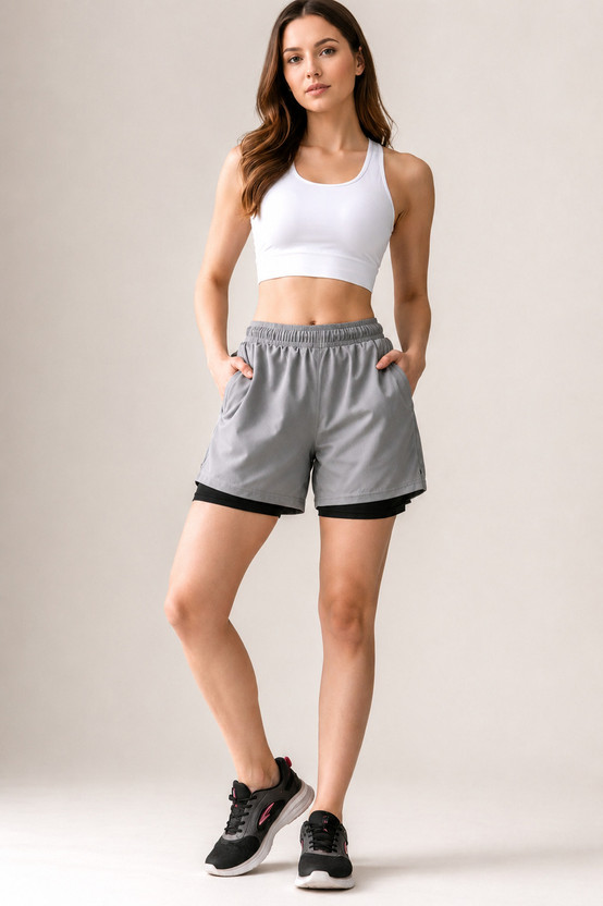 SERI SERI CHOICE Solid Women Grey Gym Shorts, Cycling Shorts, Running Shorts, Sports Shorts, Casual Shorts - Flipkart Deal