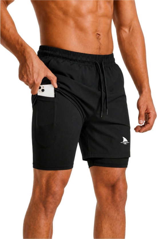 BOLDSHARK Printed Men Black Compression Shorts, Cycling Shorts, Gym Shorts, Running Shorts, Sports Shorts