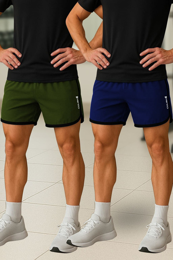 CULISH Solid Men Green, Blue Sports Shorts