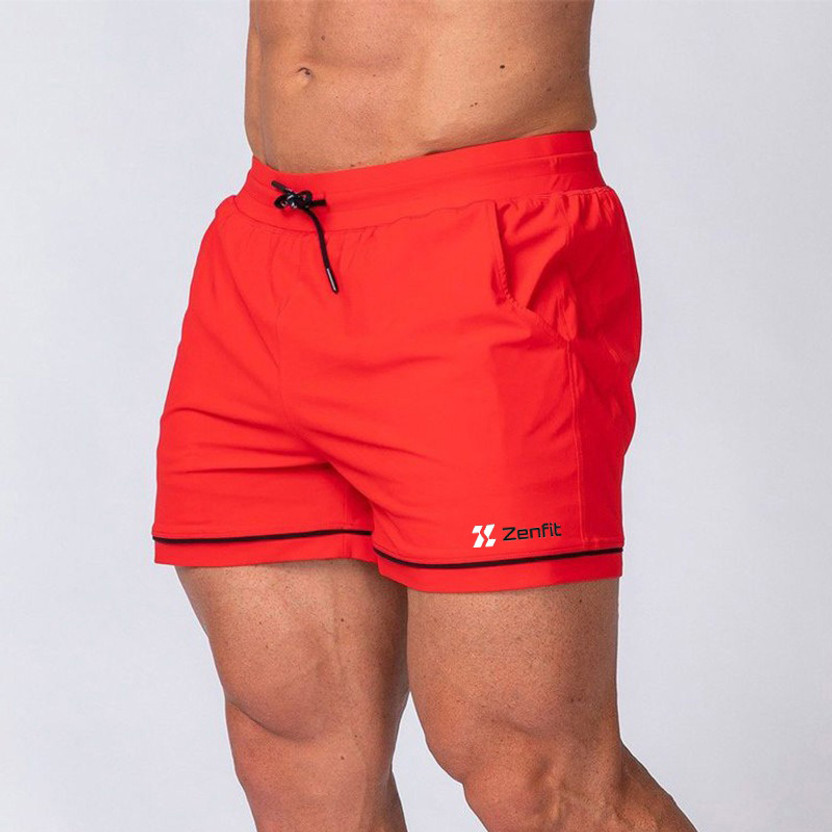 zenfit Printed Men Red Sports Shorts