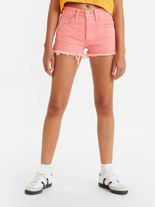 LEVI'S Solid Women Pink Denim Shorts - Buy LEVI'S Solid Women Pink Denim  Shorts Online at Best Prices in India 