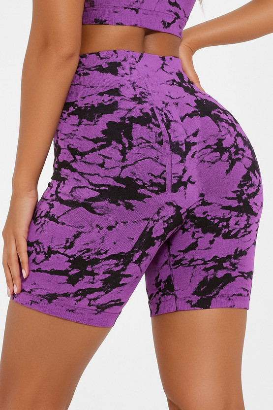 SHOPPY VILLA Solid Women Purple Gym Shorts