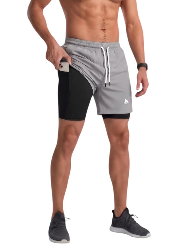 BOLDSHARK Solid Men Grey Running Shorts
