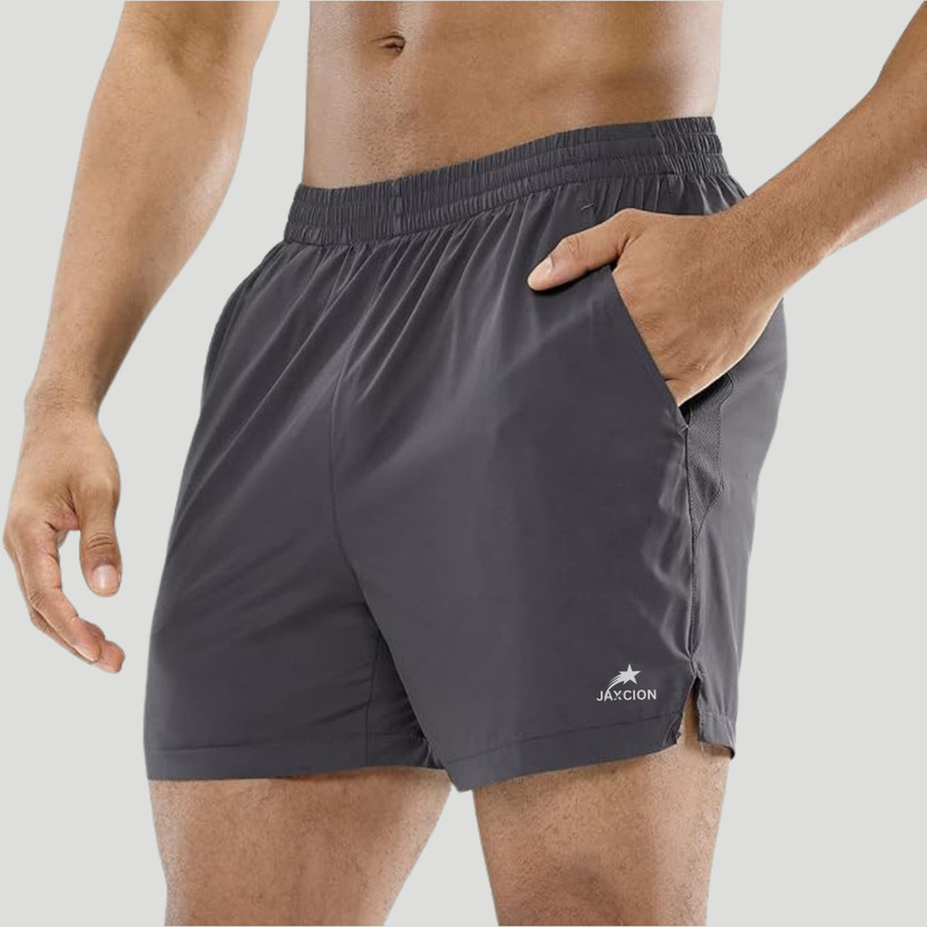 jaxcion Solid Men Dark Grey Gym Shorts, Running Shorts, Sports Shorts, Cycling Shorts, Compression Shorts