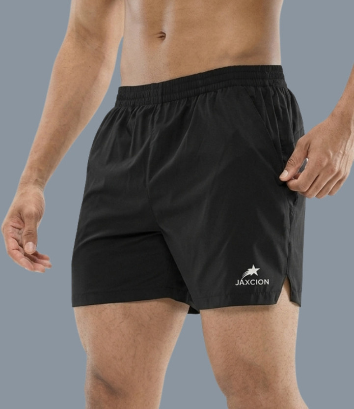 jaxcion Printed Men Black Gym Shorts