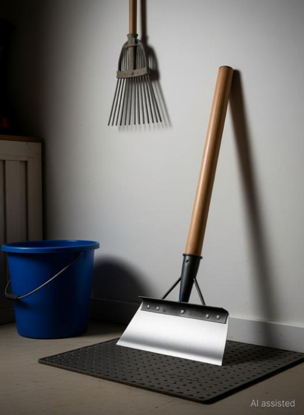 krufe Heavy DutySteel Cleaning Shovel, (with Metal Handle) Spade