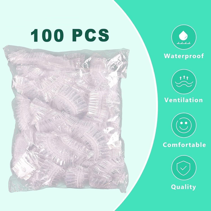 MAITRI ENTERPRISE 100Pc Clear Ear Protector Waterproof Ear Covers for Hair Dye,Shower,Salon,Spa155