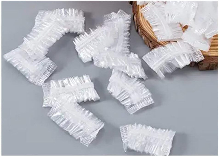DN BROTHERS Waterproof 100 Pcs Clear Disposable Ear Caps for Hair Coloring & Bathing D268