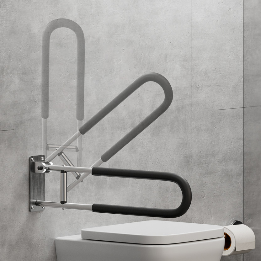 Frido Frido Flip Up Grab Bar For Bathroom Safety, Support Handle For Senior | 100kg Capacity Shower Grab Bar(Black 61 cm) - Flipkart Deal
