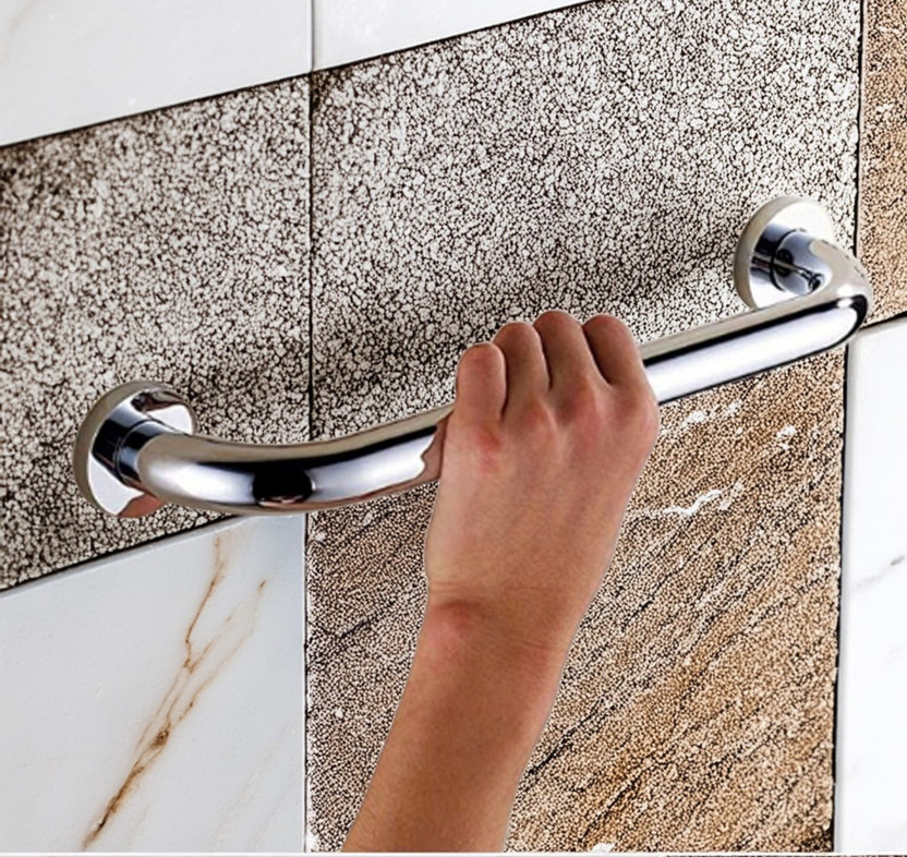 BHANMATI SANITARY ITMES Heavy Duty SS304 Grab Bar 9 -Inch – Bathroom Safety Handle for Bathroom Shower Grab Bar(COUNTY CHROME 22 cm)