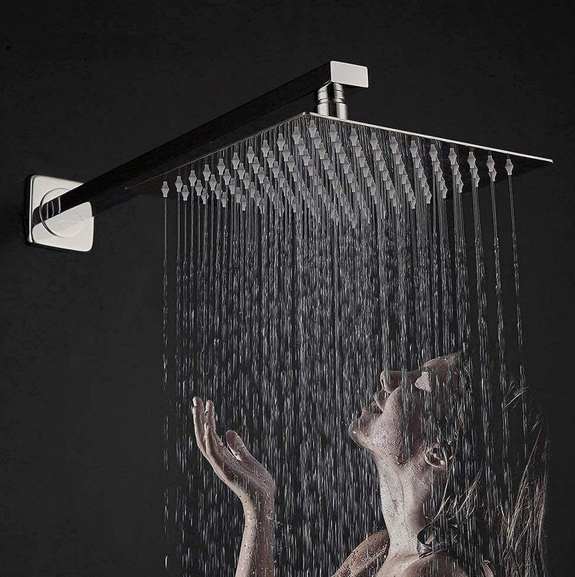 Spazio Spazio SmartBuy Rain Shower Stainless Steel Ultra Slim 8x8 Inch And 18 Inch Square Arm Shower Head - Flipkart Deal