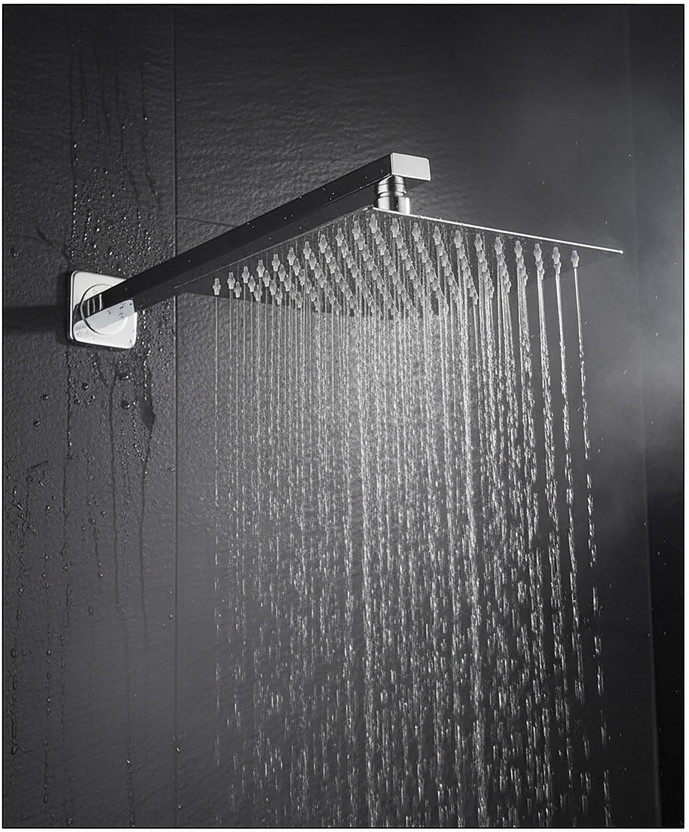 Prestige 6''x6'' Stainless Steel Ultra Slim with 15inch Arm (Pack of 1) Shower Head