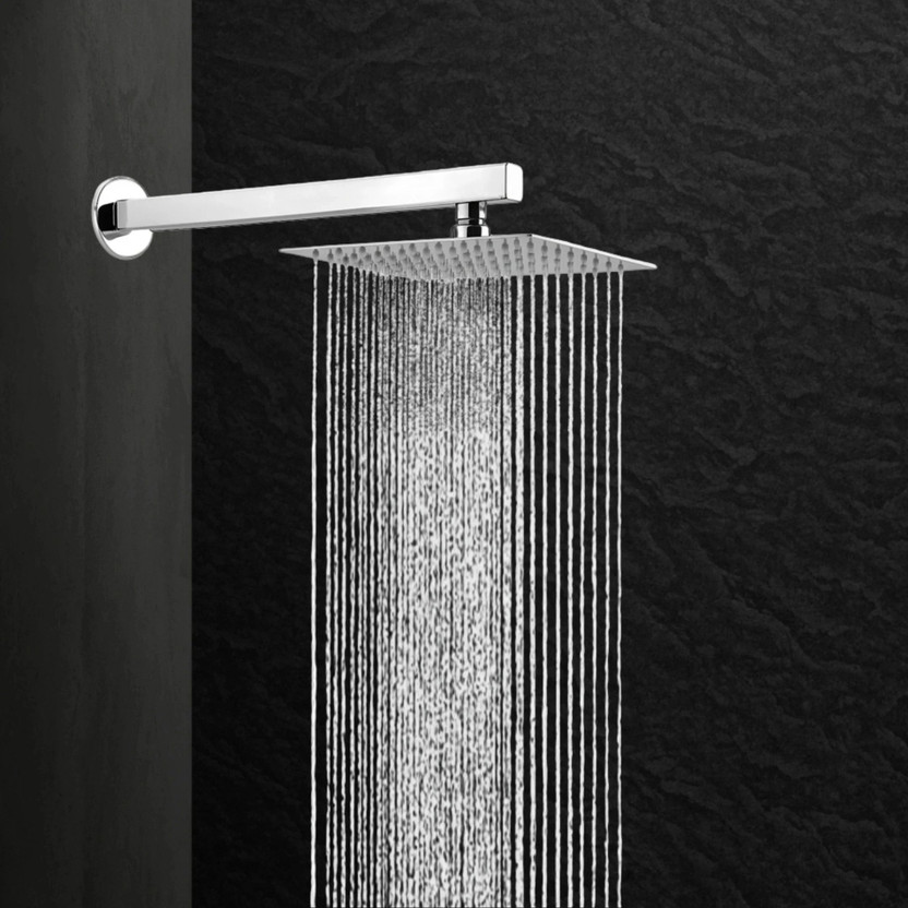 KAMAL Rain Shower Stainless Steel Ultra Slim 8x8 Inch with 15 Inch Long Arm Shower Head