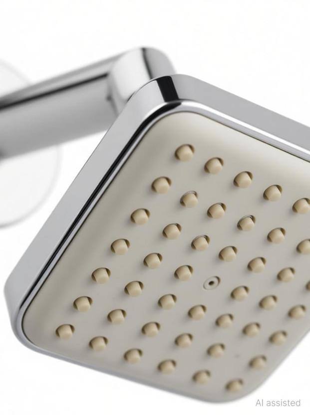 BathBliss BathBliss 3"x3" Ivory White ABS Shower with 7"Inch S.S Round Shower Arm (Set of 1) Shower Head - Flipkart Deal