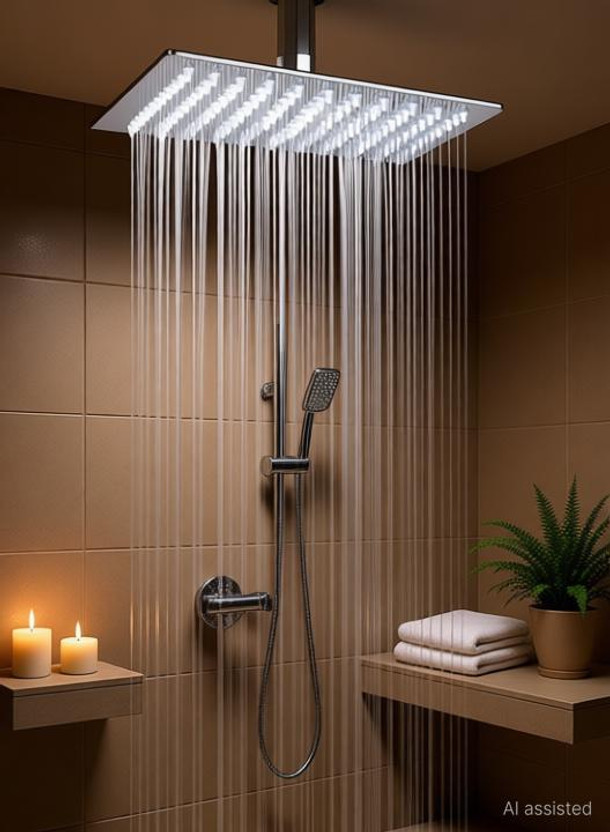 Wisdom Wisdom Premium 6"x6" Quality SS Ultra Slim Square Without Arm Rain Shower Head Shower Head - Flipkart Deal