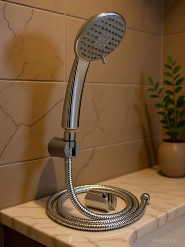 Prestige Hand Shower High Pressure Slim Handheld Shower Chrome Finish Handheld Multifunction(Chrome)